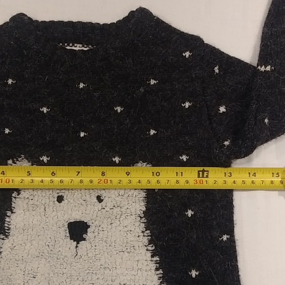Zara Gray and White Polar Bear Sweater Size 12-18M - Picture 5 of 11